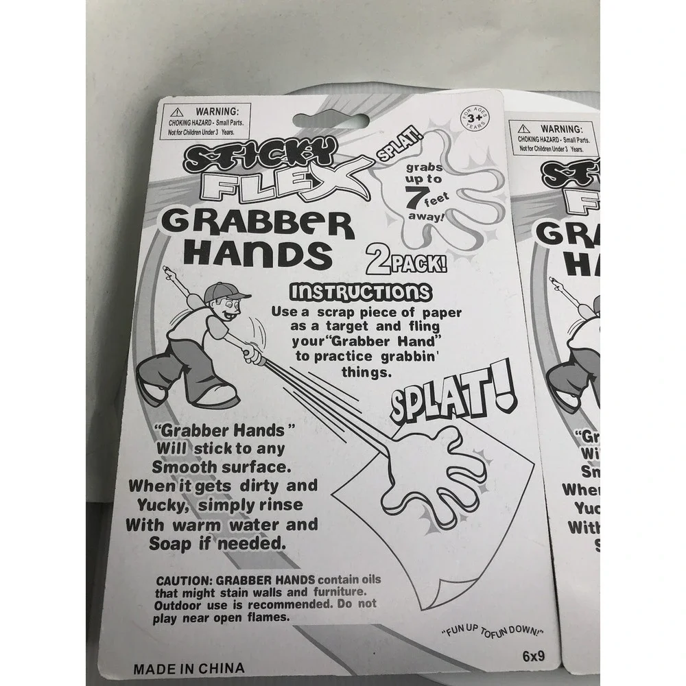 2 Packs of 2 Sticky Flex Grabber Hands Grab up to 7 feet with 2 inches‎ Hand